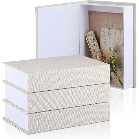 AuldHome Design Faux Book Stack (Cream); Blank Set of 3 Decorative Books for DIY Crafts and Home ... | Amazon (US)