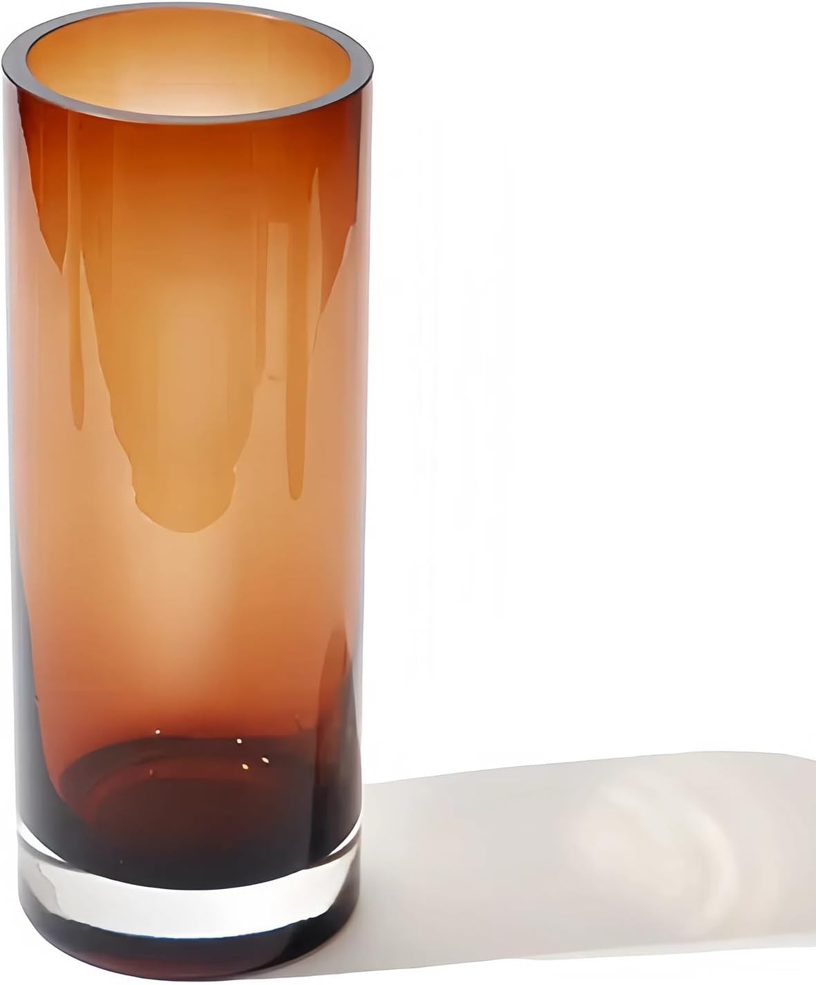 10" Amber Glass Vase – 3.9lb Large Luxury Flowervase for Home Decor, Elegant Noble Amber Vase for Centerpieces, Weddings, or Living Room Decor | Amazon (US)