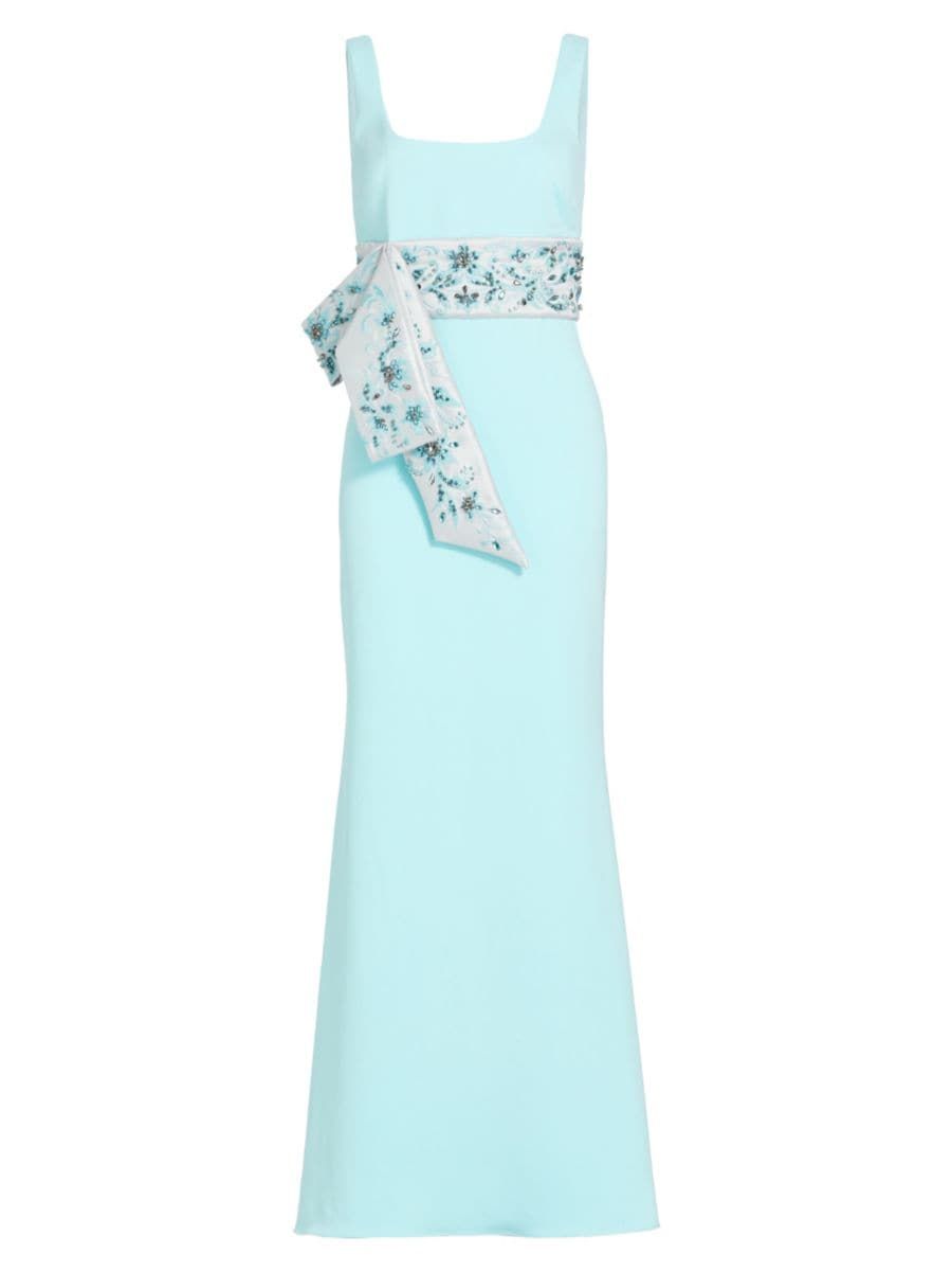 Crystal-Embellished Tie-Waist Gown | Saks Fifth Avenue