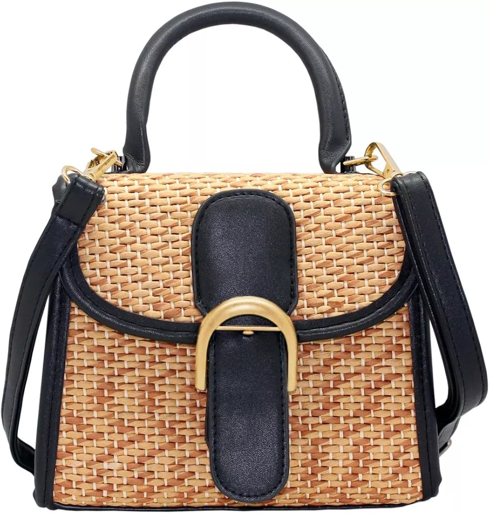 DORIS&JACKY Leather Drawstring Shoulder Bag Small 2 Way Bucket Crossbody  Purse For Women (1-Black): Handbags