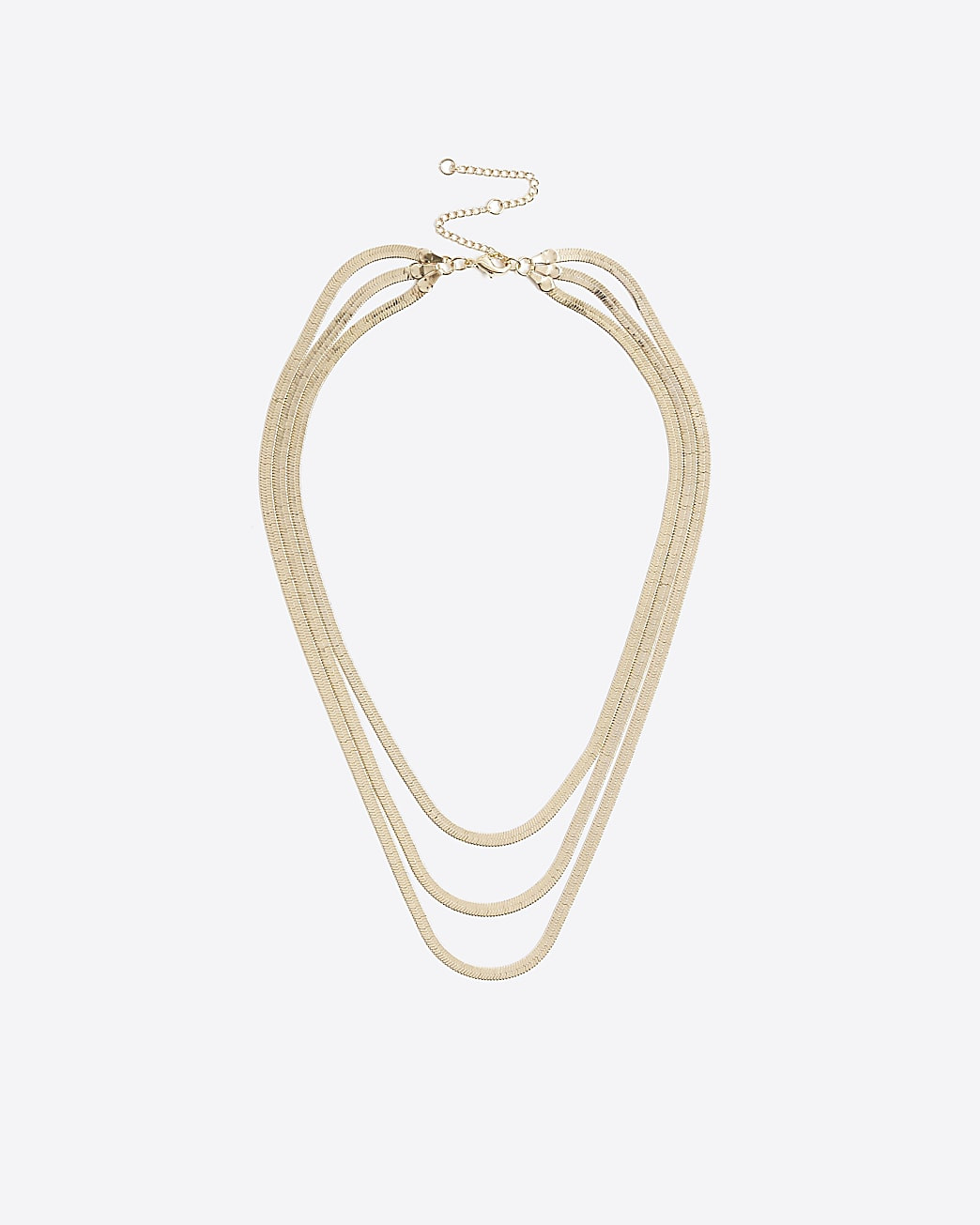 Gold Sleek Multirow Necklace | River Island (UK & IE)