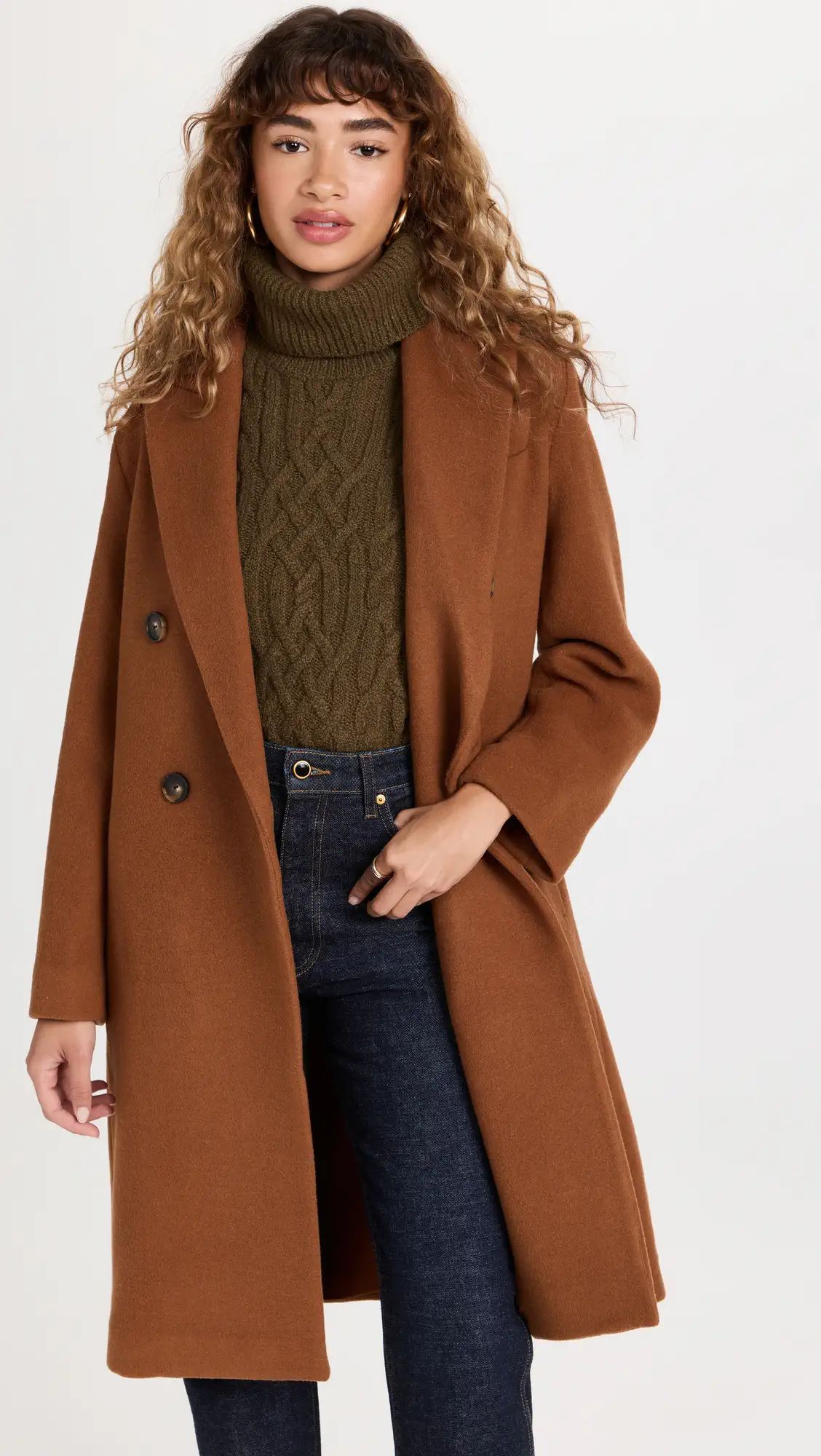 Brushed Wool Double Breast Coat | Shopbop