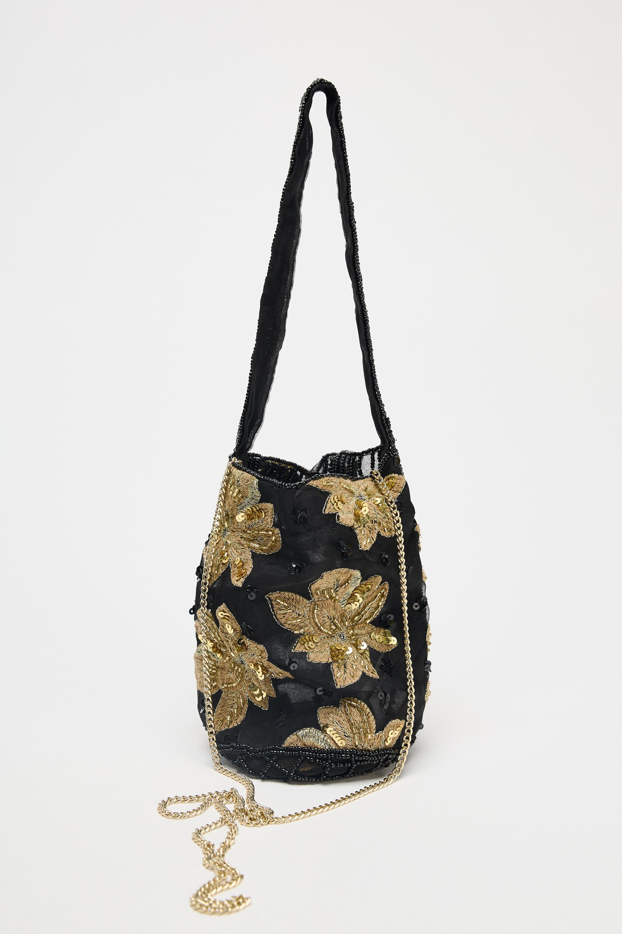 FLORAL EMBROIDERY BUCKET BAG | Zara UK