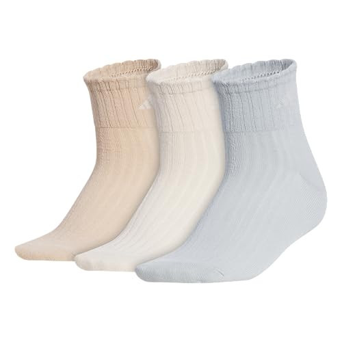 adidas Women's Sport Fashion 3-Pack Quarter ruffle ankle sock for women low cut | Amazon (US)