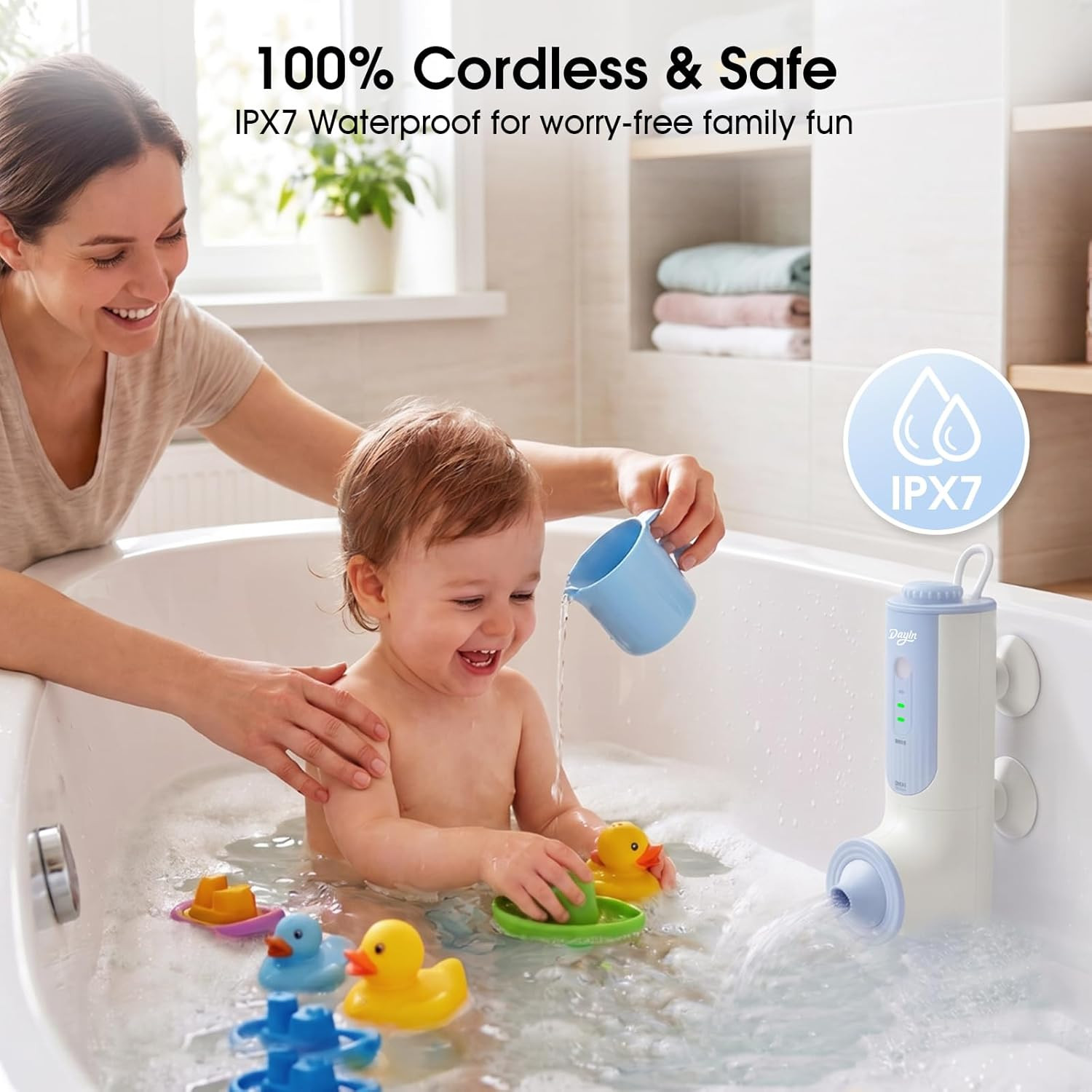 DayIn Bath Jets for Tub, Cordless Portable Jet Spa for Bathtub, 2-Speed Jet & Bubble Mode, Type-C... | Amazon (US)