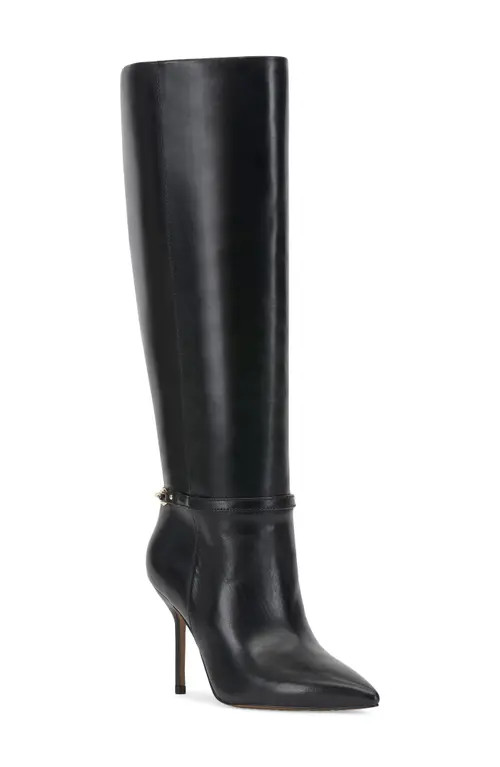 Vince Camuto Mirtha Pointed Toe Knee High Boot in Black at Nordstrom, Size 6 Wide Calf | Nordstrom
