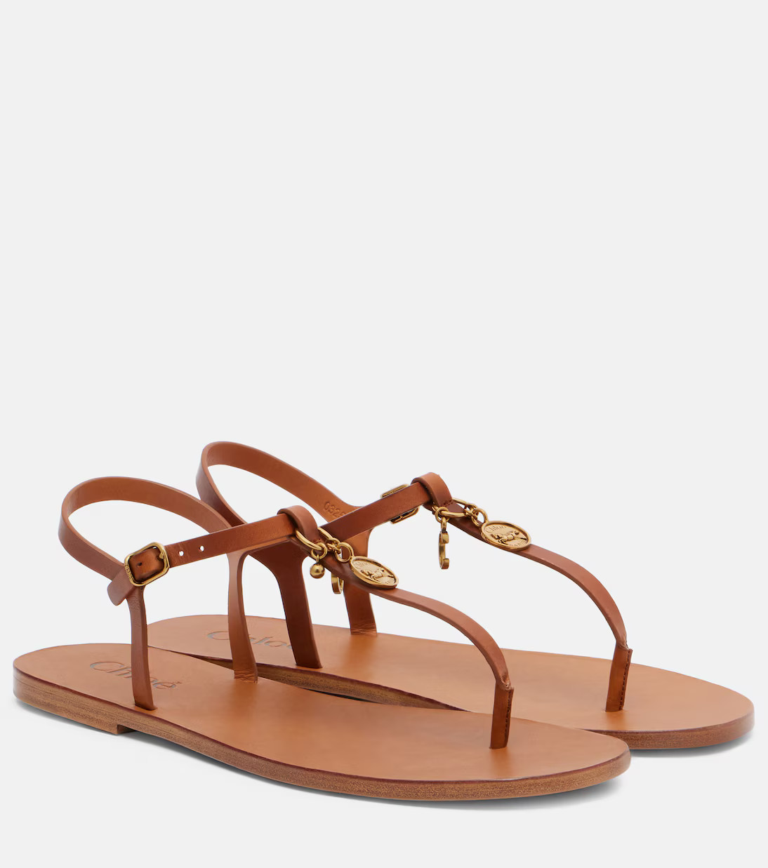 Chloé Charms leather thong sandals | Mytheresa (US/CA)