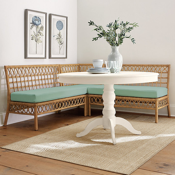 SK Southport Rattan  Banquette Bench 3 Piece & Seat Cushions Set | Ballard Designs, Inc.