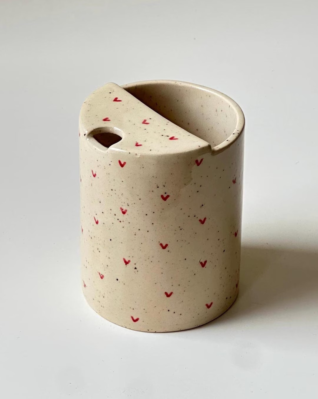 Hand-Painted Heart Ceramic Travel Mug: Handmade Pottery | Etsy (US)