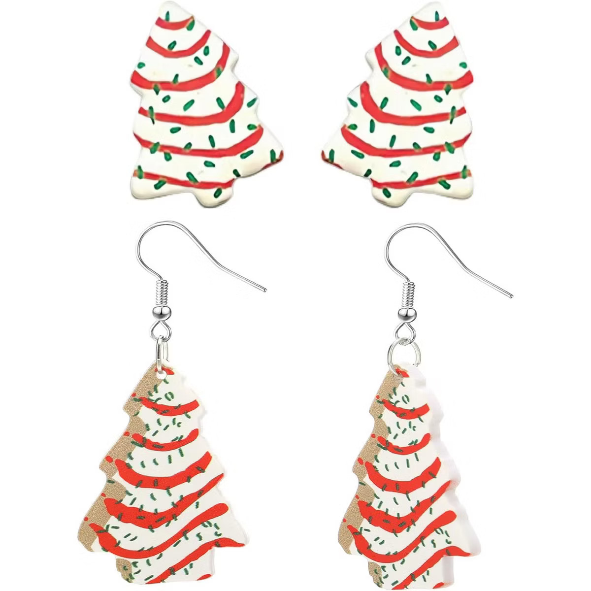 Festive Cake Earrings - Whimsical Christmas Tree Design in Acrylic for a Playful Holiday Look | Target