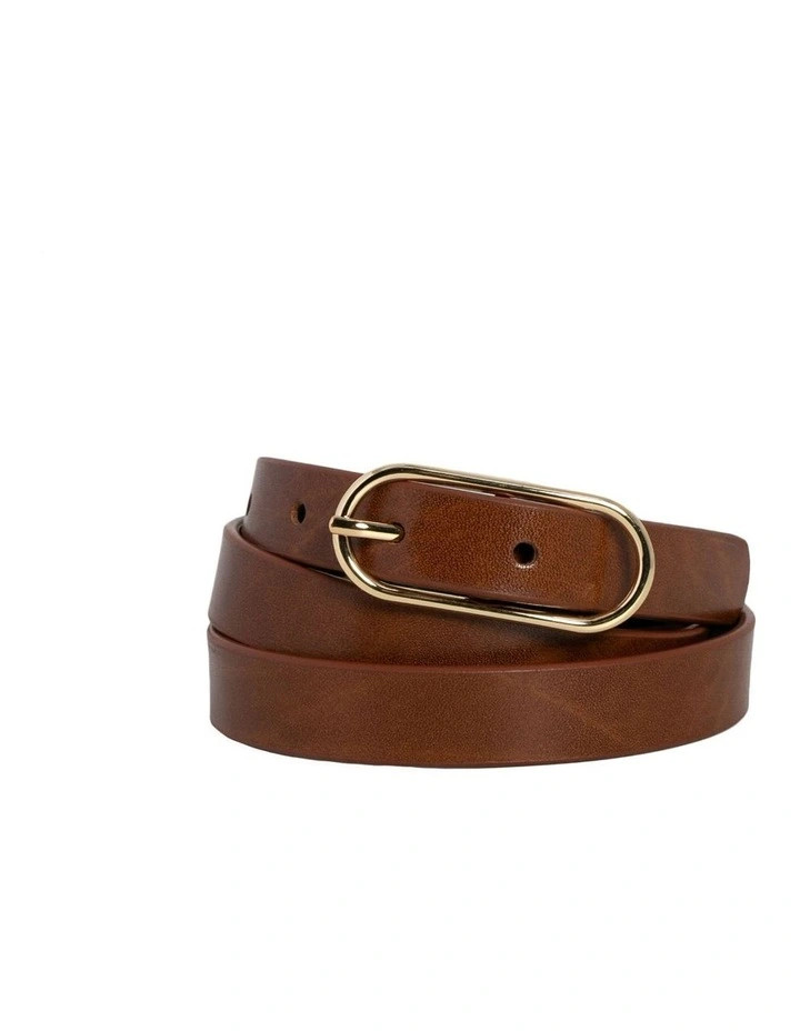 Willow Leather Belt in Tan/Gold | Myer