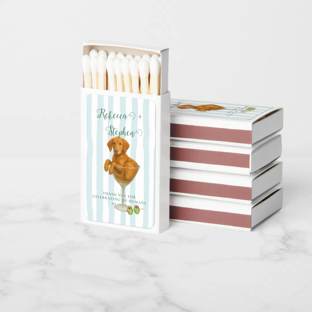 Vizsla | Personalized Pet Illustration Wedding Matchboxes | Zazzle | Zazzle
