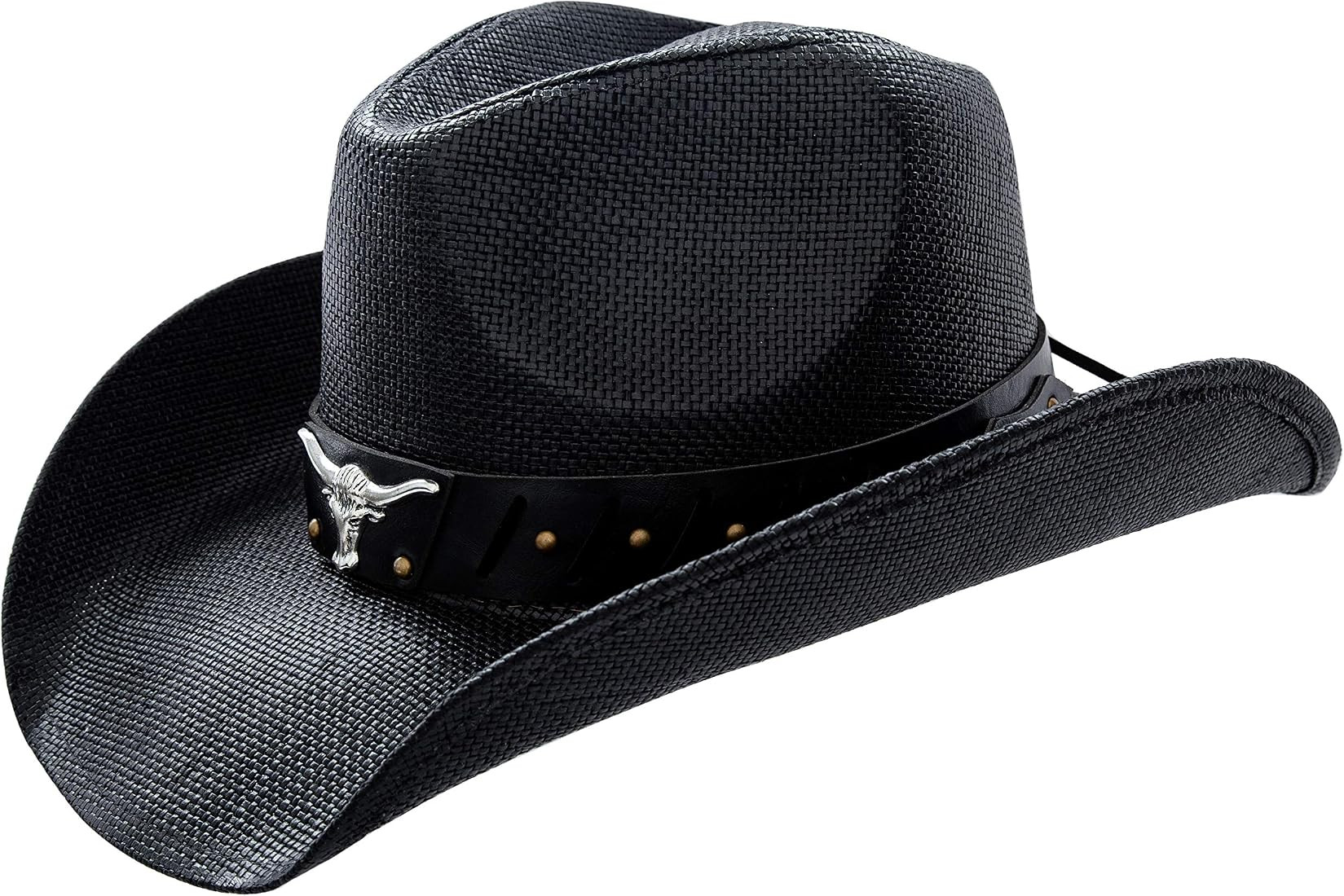 Queue Essentials Men & Women's Woven Straw Cowboy Cowgirl Hat Western Outback w/Wide Brim | Amazon (US)