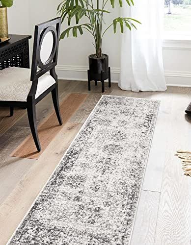 Unique Loom Sofia Collection Traditional Vintage Gray Runner Rug (2' x 7') | Amazon (US)