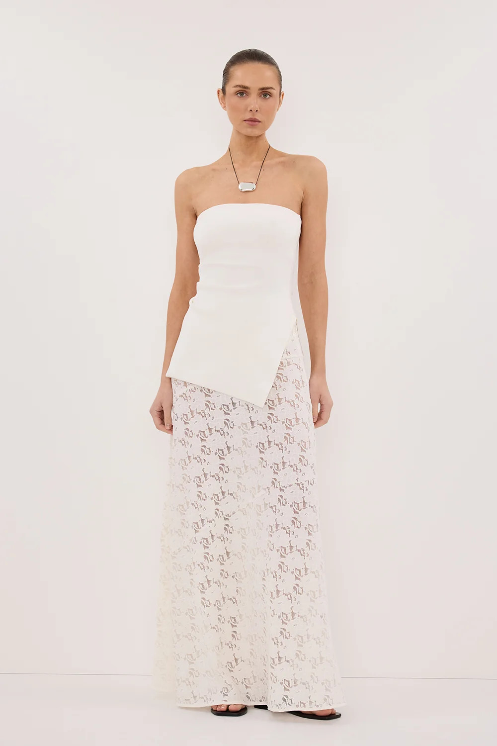 LOULA WHITE LACE SKIRT | DISSH