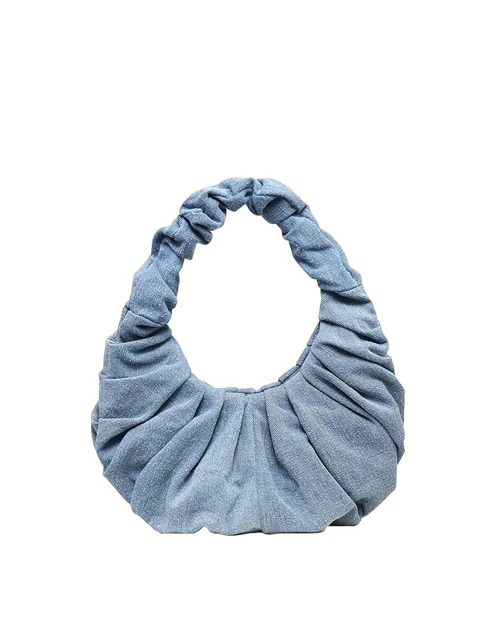 Verdusa Women's Pleated Handbags Ruched Top Handle Satchel Purse Denim Clutch Bags | Amazon (US)