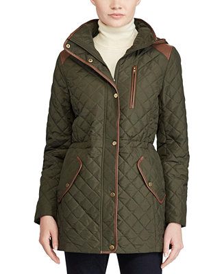 Lauren Ralph Lauren Women's Quilted Hooded Coat, Created for Macy's & Reviews - Coats & Jackets -... | Macys (US)