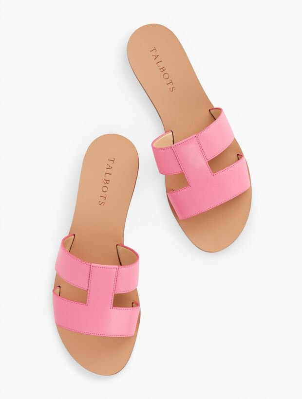 Hannah Vachetta Leather Slides | Talbots