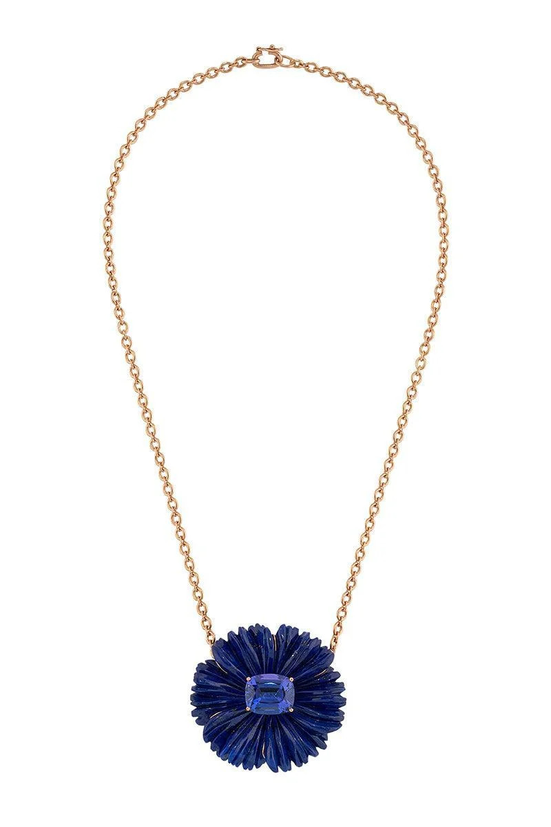 Lapis Tanzanite Tropical Flower Necklace | IRENE NEUWIRTH JEWELRY | Marissa Collections