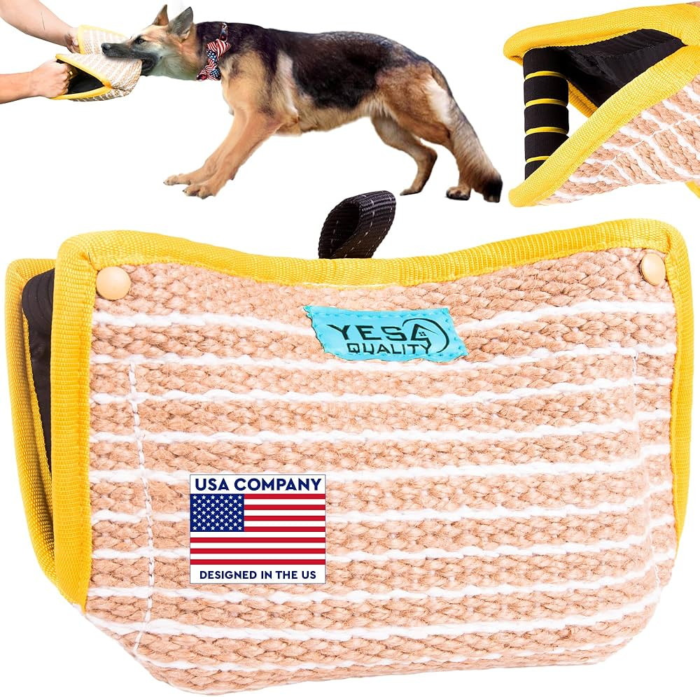 YES4QUALITY Durable Dog Bite Wedge 13x10 Inches, Safe Biting Pillow w/ 2 Comfy & Strong Handles, ... | Amazon (US)