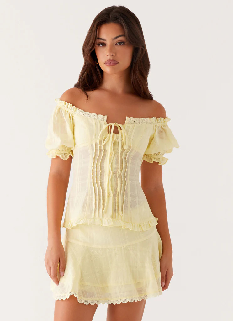 Hundred Percent Mini Skirt - Yellow | Peppermayo (Global)