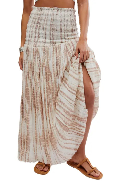 Free People Ravenna Tie Dye Gauze Maxi Skirt in Soft Mauve Combo at Nordstrom, Size Small | Nordstrom