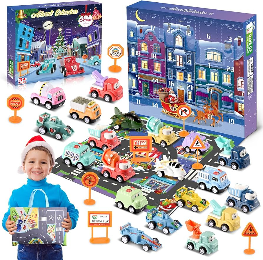Advent Calendar 2025 Kids Age 3-12, 24 Days Pull Back Cars with Traffic Map Gifts for Boys Girls ... | Amazon (CA)