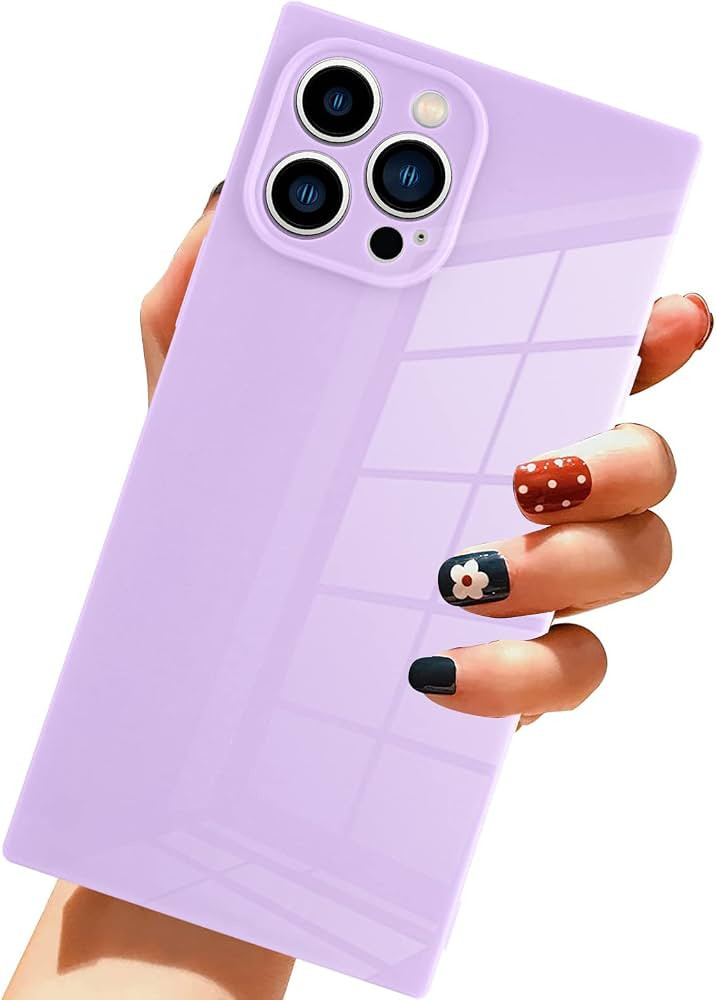 LSL Compatible with iPhone 14 Pro Max Case Square Purple Soft TPU Bumper Anti-Fall Anti-Scratch S... | Amazon (US)