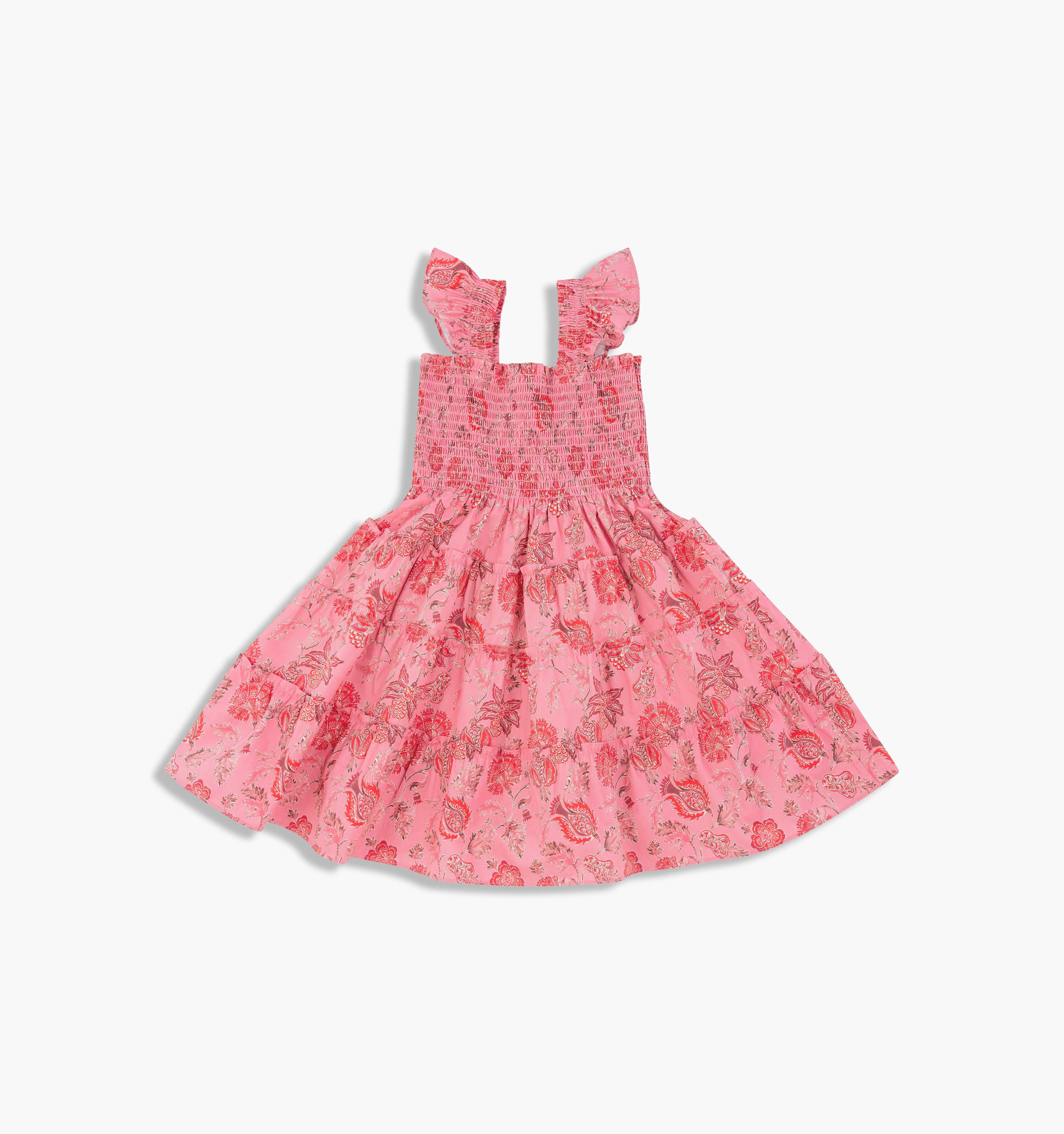The Tiny Ellie Nap Dress - Blue Floral Block Stripe | Hill House Home US