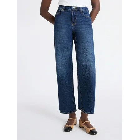Free Assembly Women's Midrise Relaxed Ankle Jeans, 27.5" Inseam Sizes 0-18 | Walmart (US)