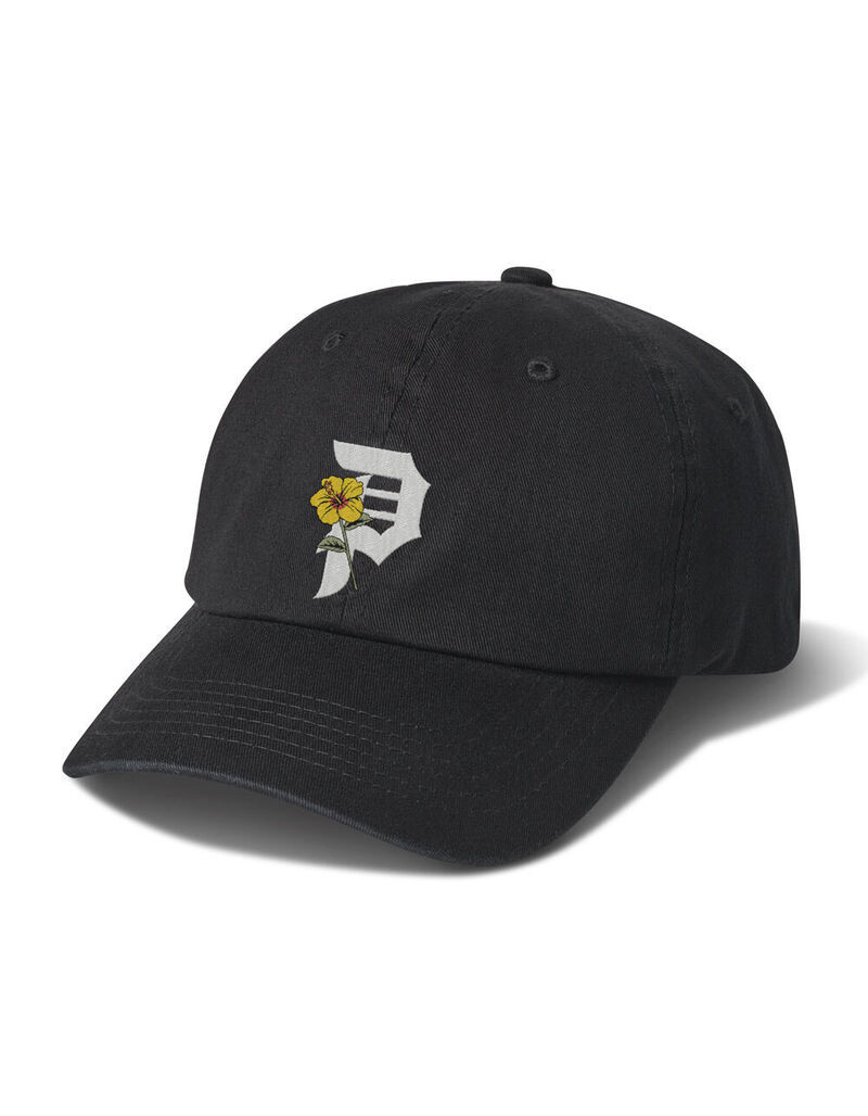 PRIMITIVE P Hibiscus Mens Strapback Hat - BLACK - PA421A03-BLK-T | Tillys