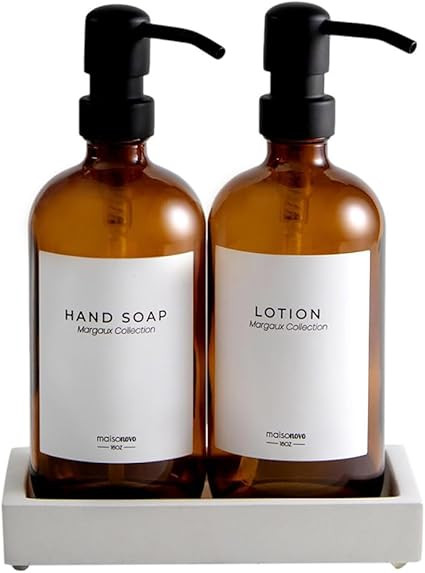 MaisoNovo Glass Soap Dispenser with Pump | Vintage Soap Dispenser Bathroom and Kitchen Soap Dispe... | Amazon (US)