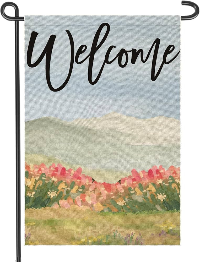 Welcome Spring Garden Flags for Outside, Seasonal Watercolor Floral Field Decorations, Small Spri... | Amazon (US)