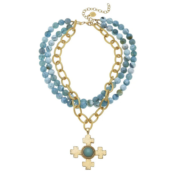 Quad Cross Multi-Strand Agate Necklace | Susan Shaw