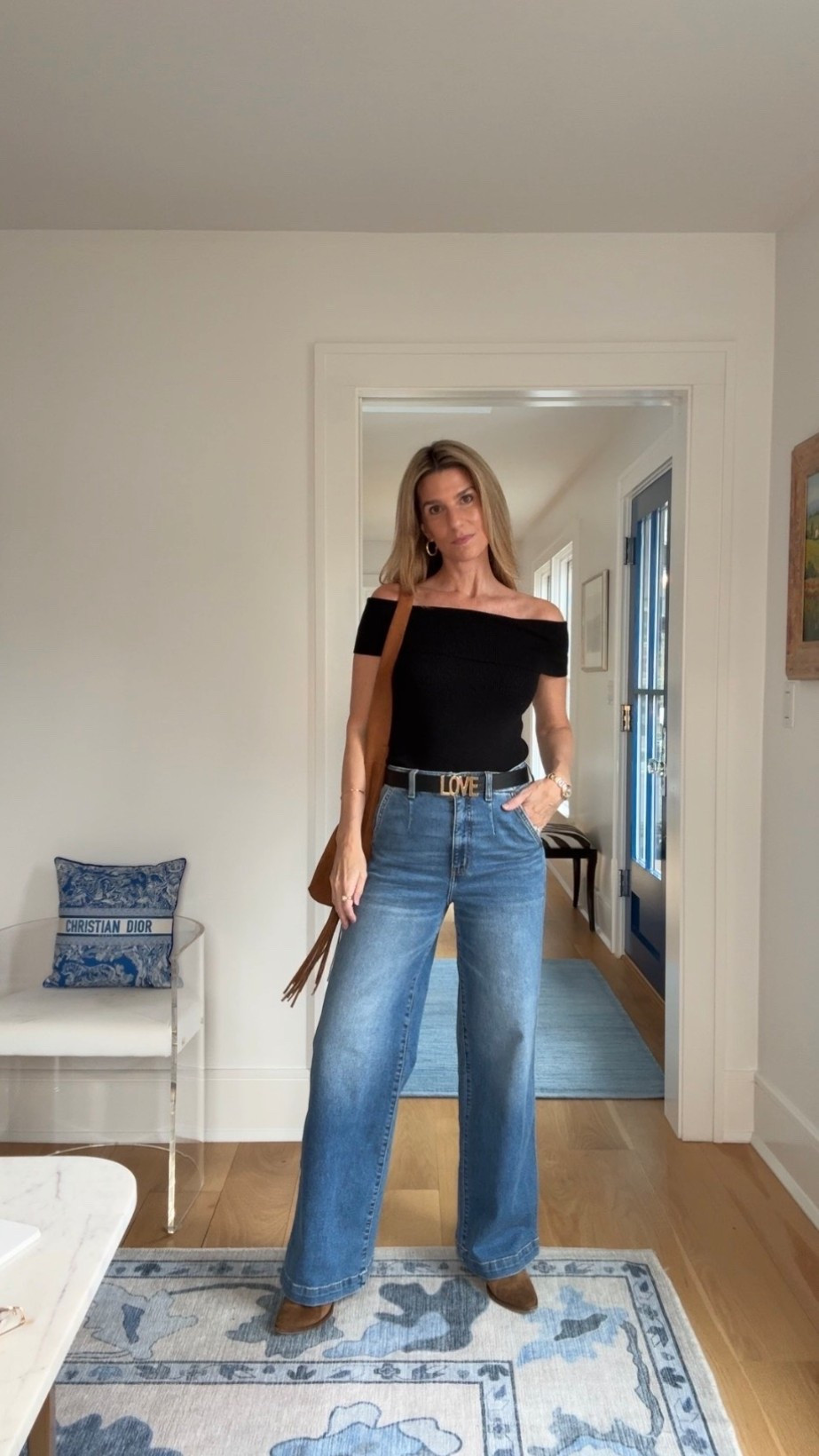 Make a statement AND wear comfortable clothes. That’s the goal, right? Use SUNNY10 for 10% off MB Styles- that’ stage awesome belt I am wearing! I am wearing sz M in the top- it is ribbed and designed to be fitted. I am wearing DAZE denim and they run TTS.