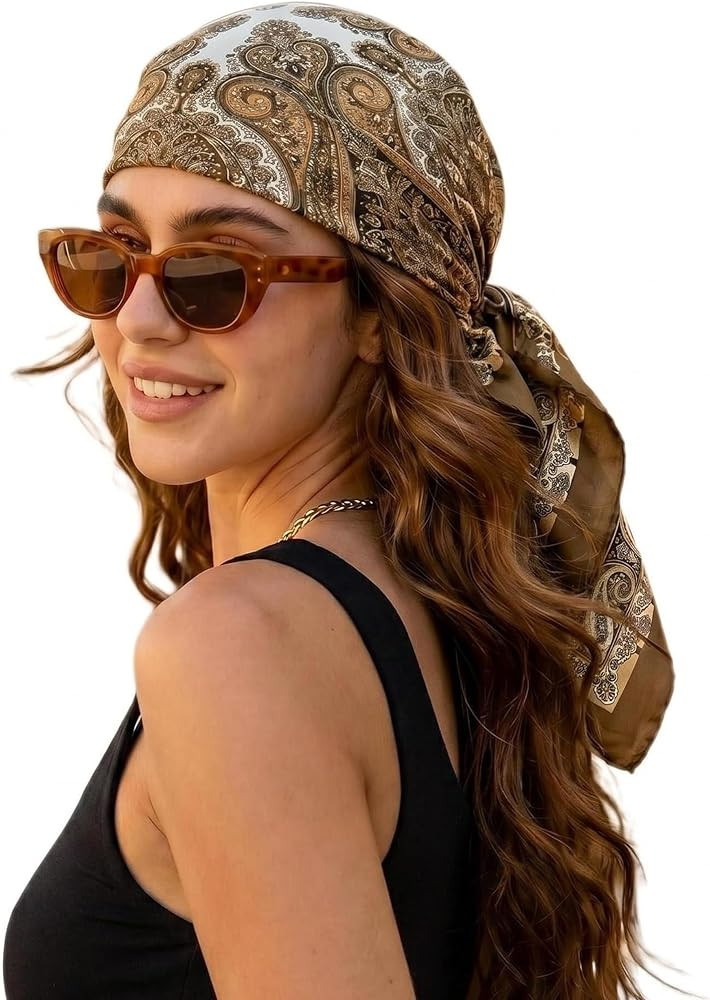 1 Pcs 27.5 Inches Satin Head Scarf Silk Like Hair Scarf Stain Bandana Hair Wrap Neck Scarf for Wo... | Amazon (US)