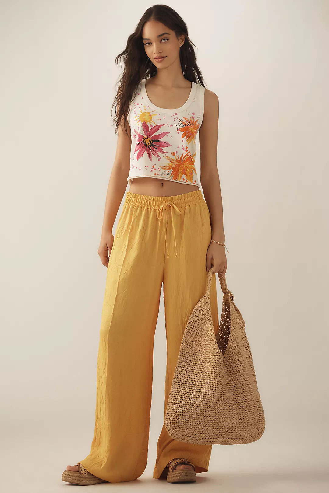 By Anthropologie Textured Satin Pull-On Pants | Anthropologie (US)