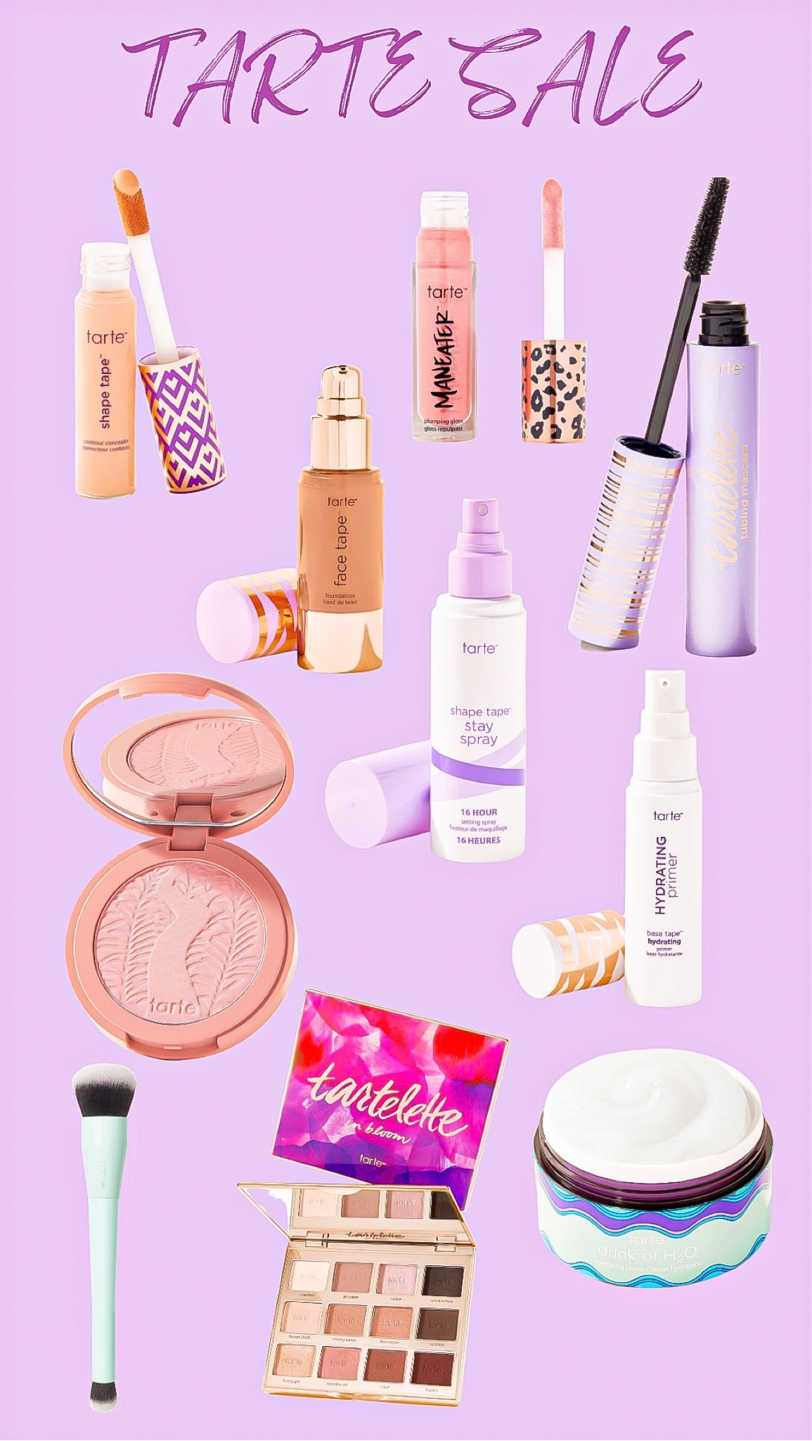 MAKEUP SALE - back to school ✏️

Tarte makeup is a go to for me! These prices are great and the makeup lasts all day 💄

I have owned or currently use most of these products! 💕

My personal favorites are 
• setting spray - lasts even on those very hot days 💜
•tartelette eyeshadows- everyday use 
•shape tape- full coverage - use everyday 🤎

Tarte, makeup, beauty finds, shape tape, wedding makeup, under eye concealer, mascara, lipgloss , lipstick, primer, blush, bronzer, eyeshadow, skin care, makeup brushes , eye liner, lip liner , makeup sale #LTKBacktoSchool

#LTKSpringSale #LTKstyletip #LTKbeauty