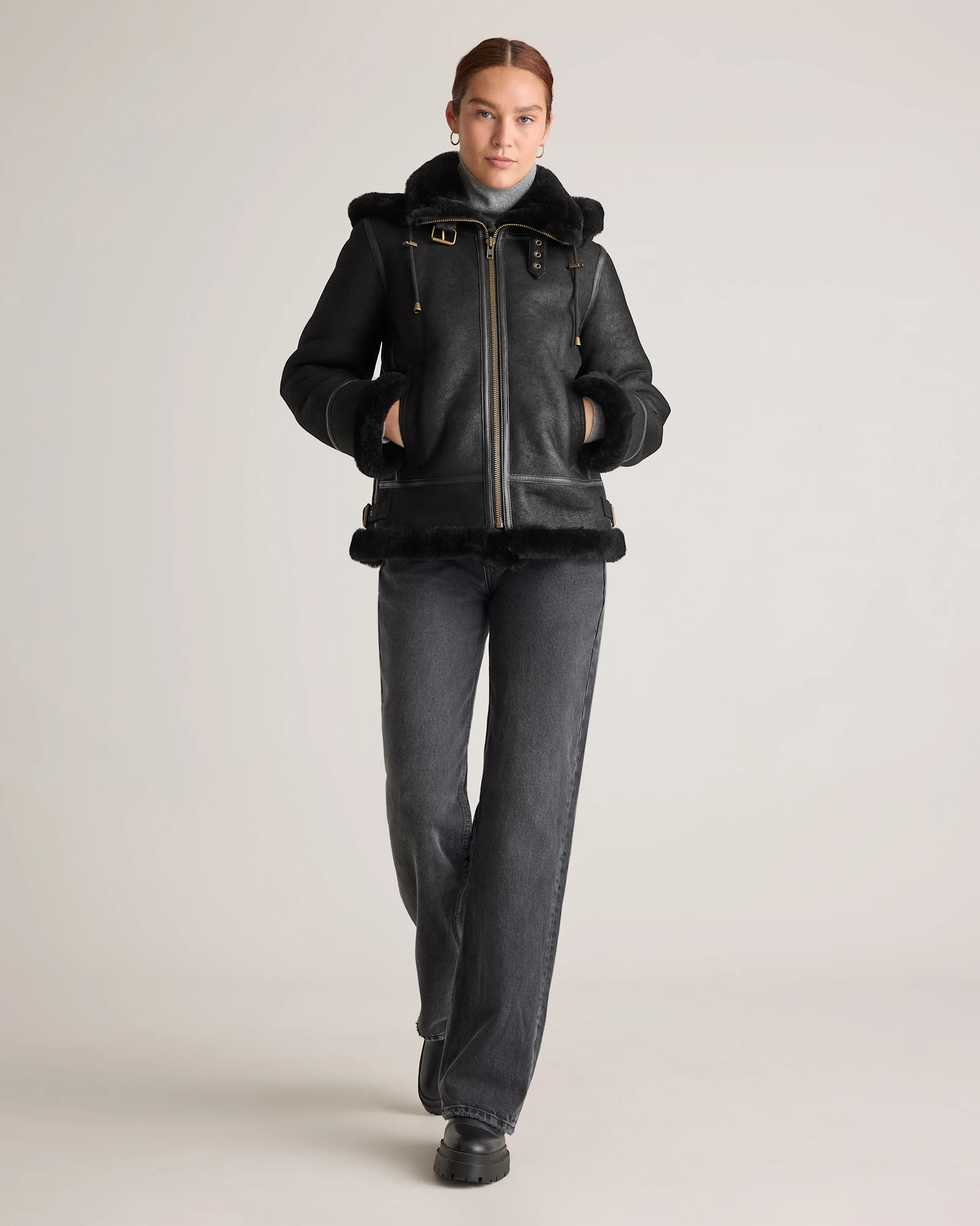 100% Shearling Bomber Jacket | Quince