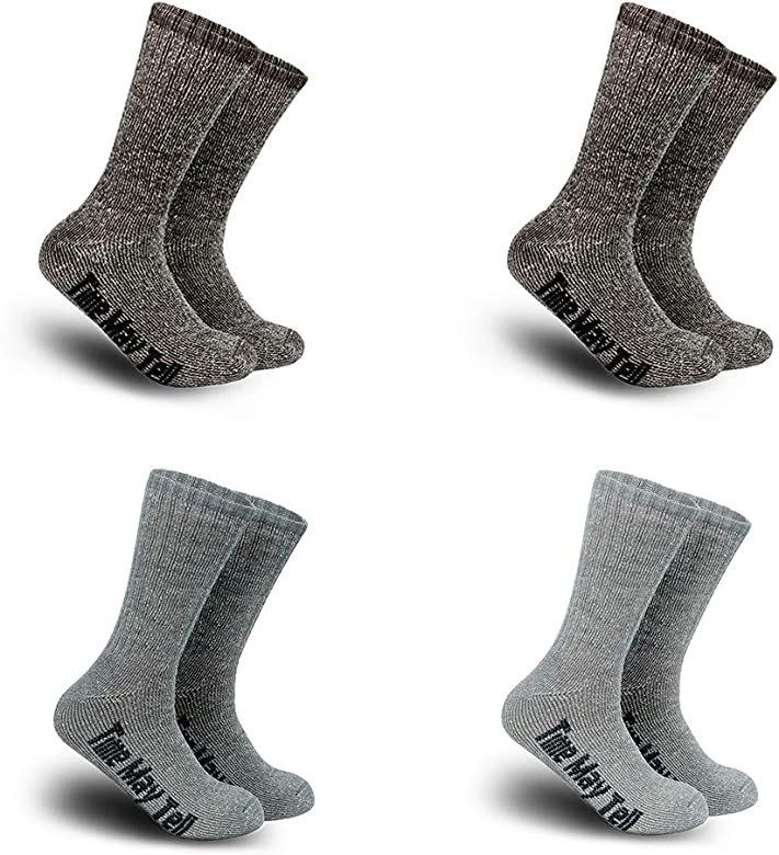 Time May Tell Mens Merino Wool Hiking Cushion Socks Pack (2/4 Pair ,6-13 Size) | Amazon (US)