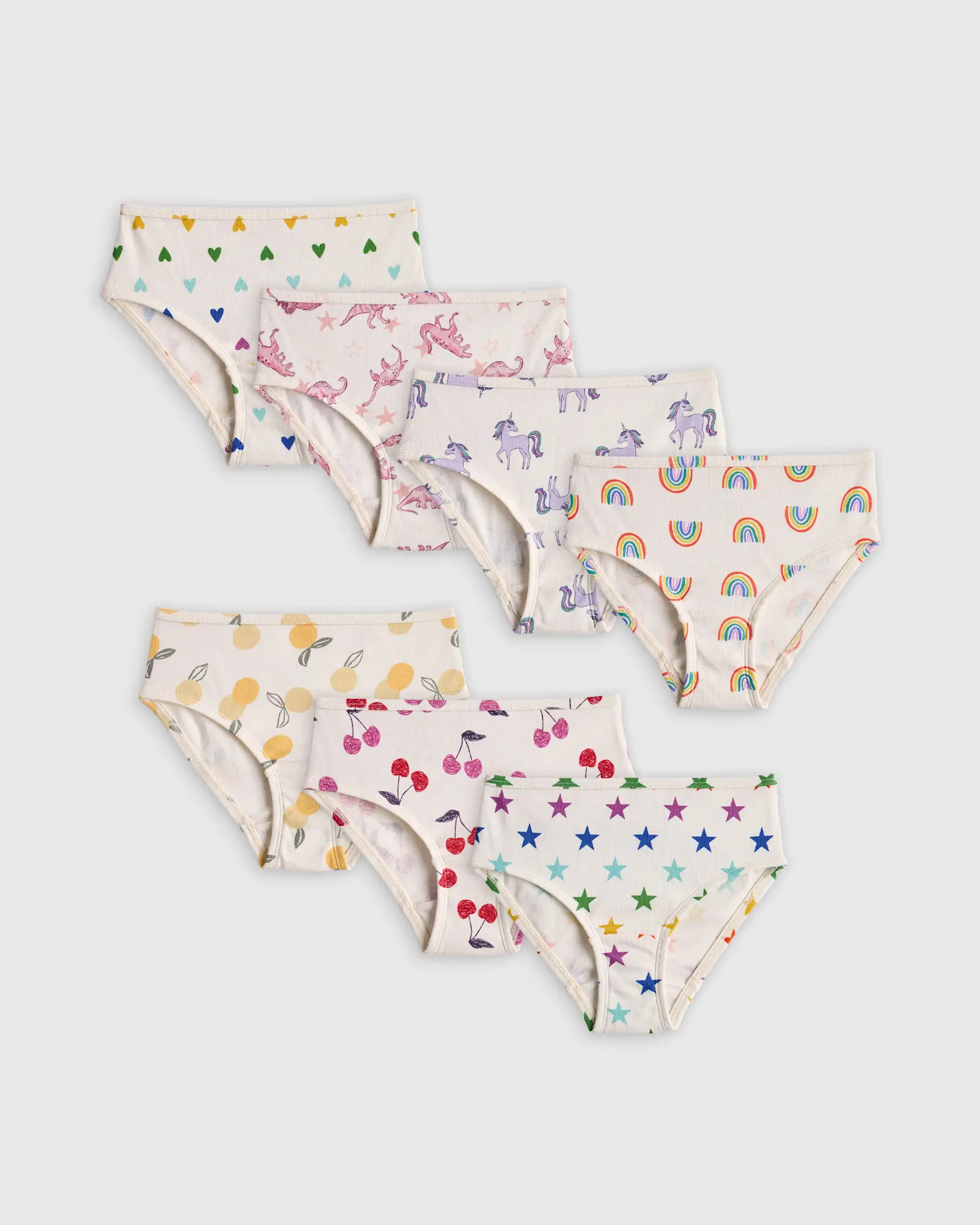 Girls 100% Organic Cotton Brief 7-Pack - Kid Girl in Girl Multi Pack | Quince