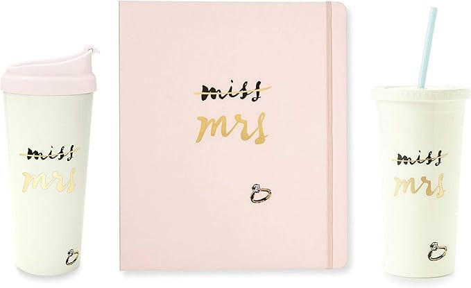 Kate Spade New York Miss to Mrs Bridal Gift Set Wedding Planner Acrylic 20oz Insulated Tumbler wi... | Amazon (US)