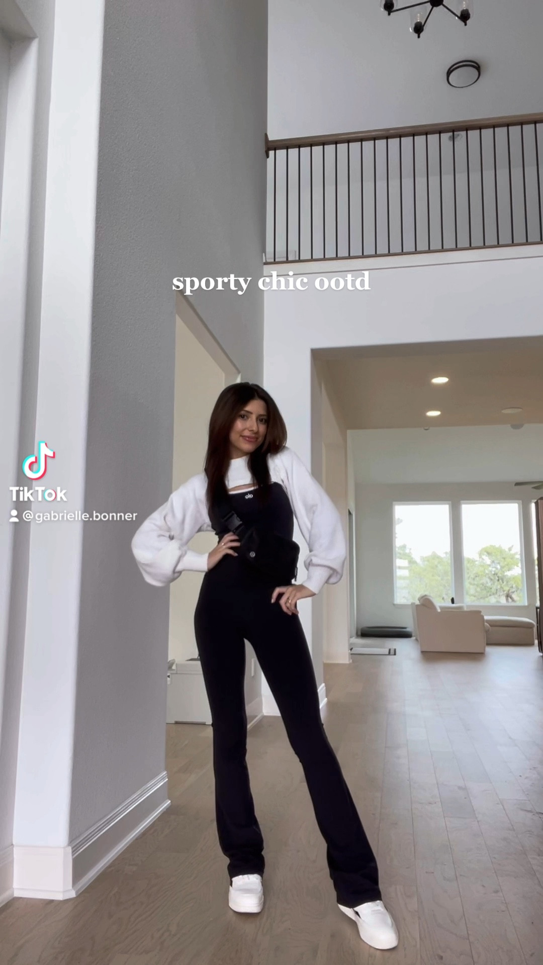 sporty chic outfit | meredith blake style | athleisure | black and white | shrug sweater | reebok sneakers | lululemon | loungewear | activewear | alo yoga | bodysuits | belt bags

#LTKunder50 #LTKfit #LTKstyletip