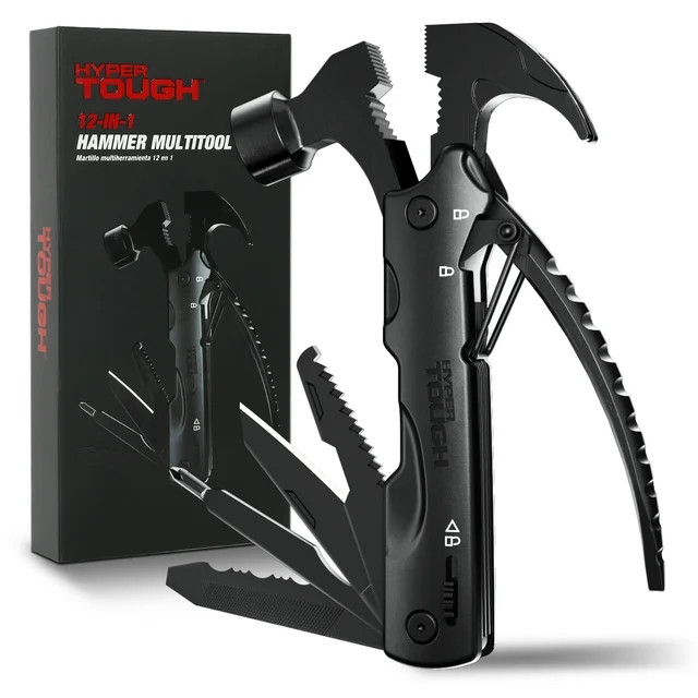 Hyper Tough 12-in-1 Hammer Multitool, Black, Model 42865, Christmas Stocking Stuffer - Walmart.co... | Walmart (US)