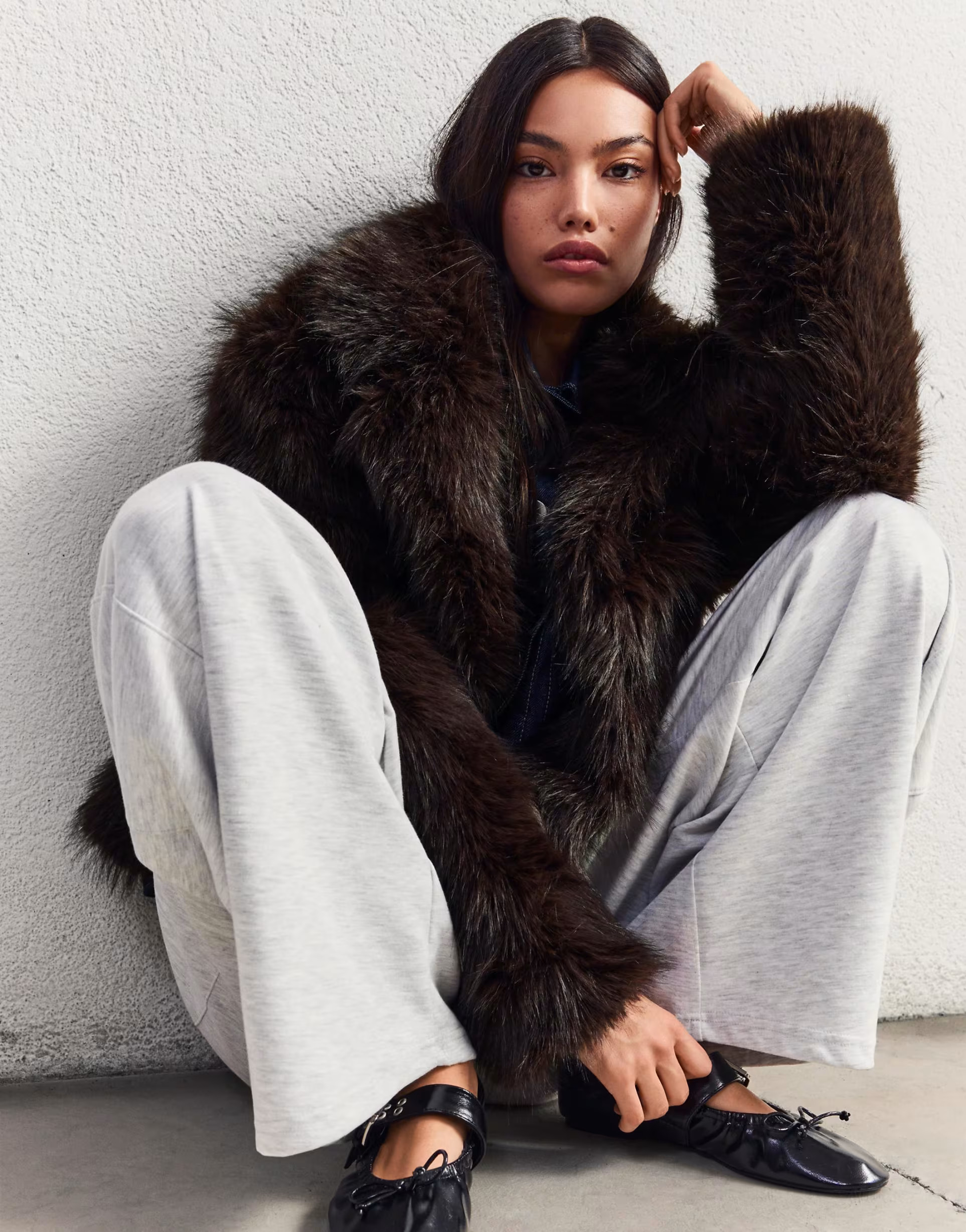 Bershka Faux fur jacket in brown | ASOS (Global)