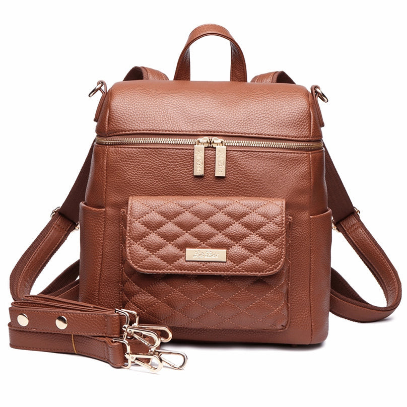 Petit Monaco Diaper Bag | Caramel Brown | Luli Bebé