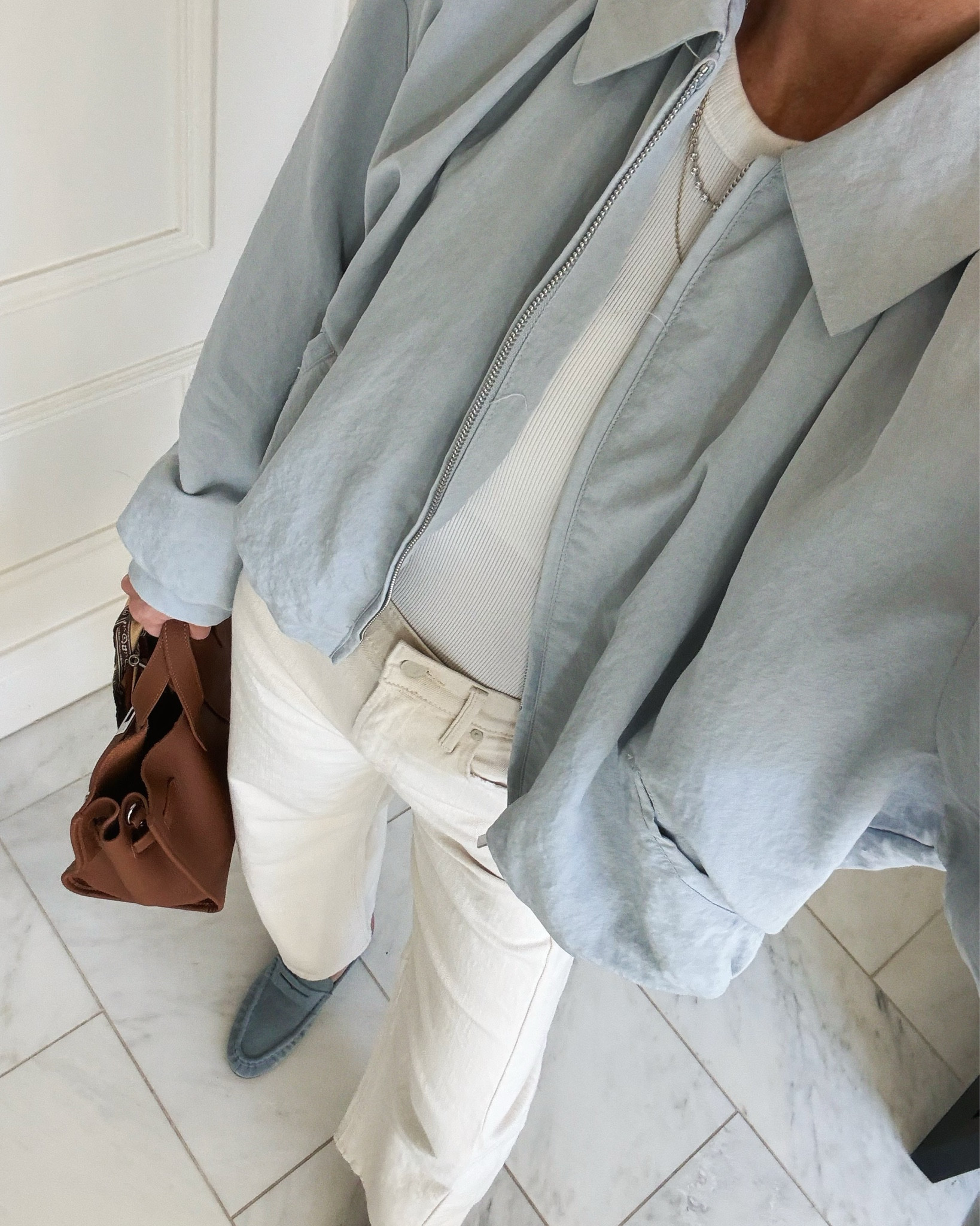 Love this new denim bomber jacket. I'm wearing size small fits tts 