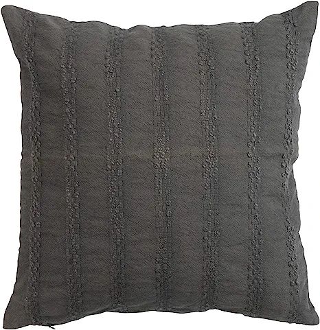 Amazon.com: Bloomingville Woven Cotton, Charcoal Pillow Covers, 18" L x 18" W x 0" H, Black : Hom... | Amazon (US)