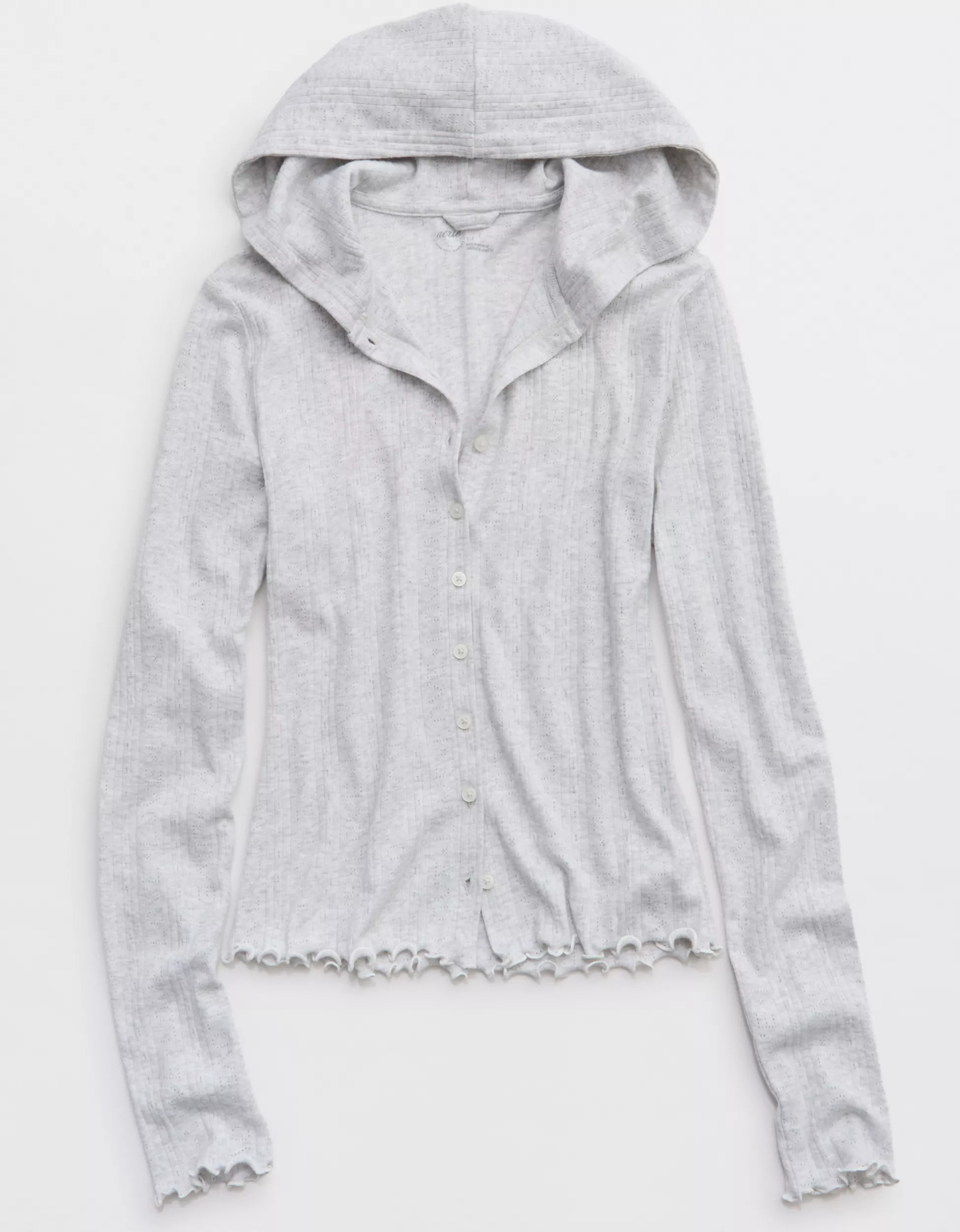 Aerie Pointelle Long Sleeve Hoodie | Aerie
