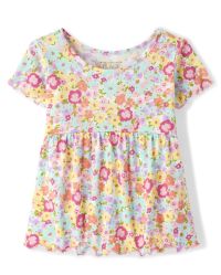 Baby And Toddler Girls Floral Babydoll Top - rose pottery | The Children's Place